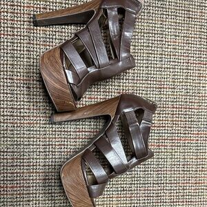 Guess Dark Brown Strappy Heels